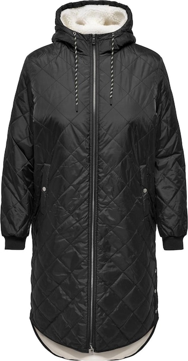 Produktbild Only Kapuze mit Kordelzug Curve Gerippte Ärmelbündchen Mantel Steppjacke (L)