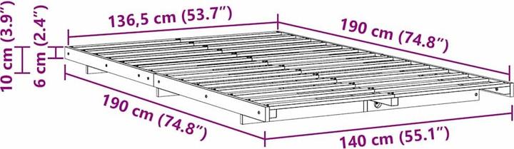 Actual product image vidaXL Bettgestell (140 x 190 cm)