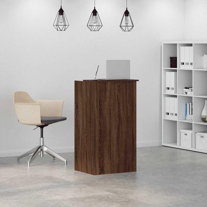 Actual product image vidaXL Reception counter brown oak look 55x50x103.5 cm wood-based material