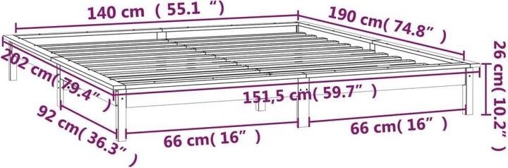 Produktbild vidaXL Bettgestell (140 x 190 cm)
