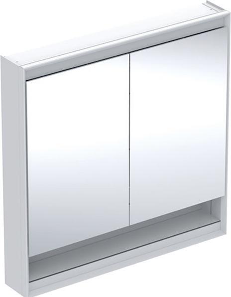 Geberit ONE mirror cabinet with ComfortLight, 2 doors, surface mounted, with niche, 90x90x15cm, 505. (90 x 15 x 90 cm)