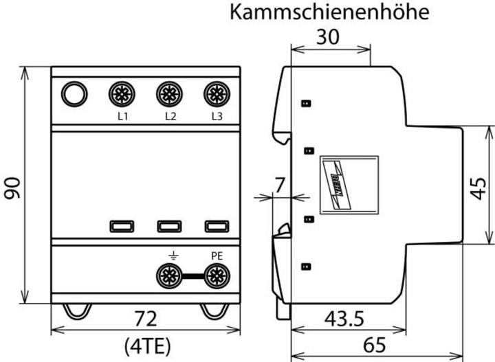Image du produit Dehn Parafoudre combiné SOEHNE optimisé pour l'application DSH TNC 255 shield