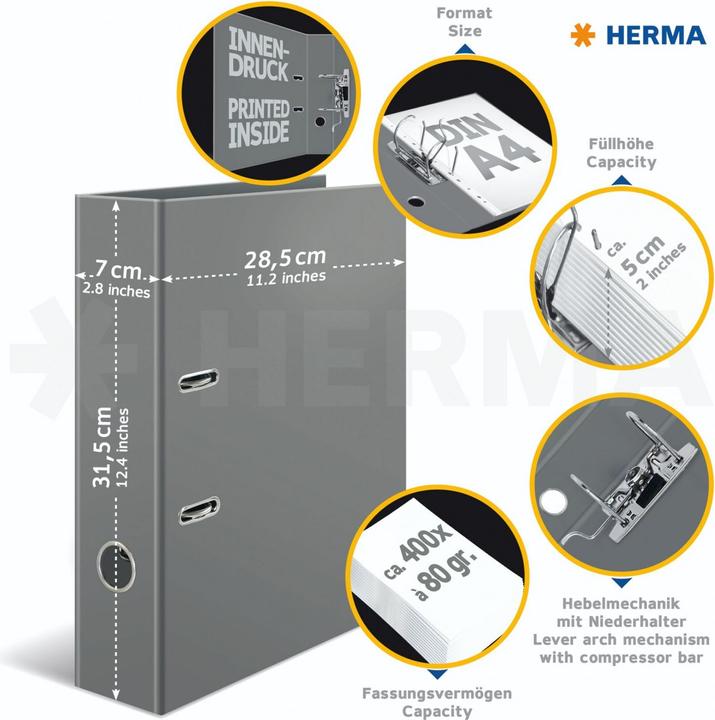 Image du produit HERMA Dossier A4 (A4, 70 mm, 5 pièce(s))