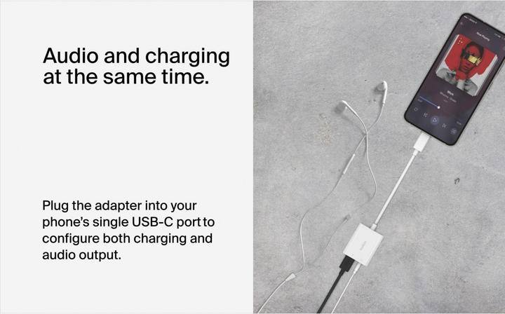 Actual product image Belkin RockStar Adapter (3.5mm socket, USB Type C)