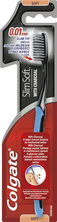 Actual product image Colgate Slim Soft Charcoal Toothbrush - Soft Activated Carbon Toothbrush (Soft, 1x)