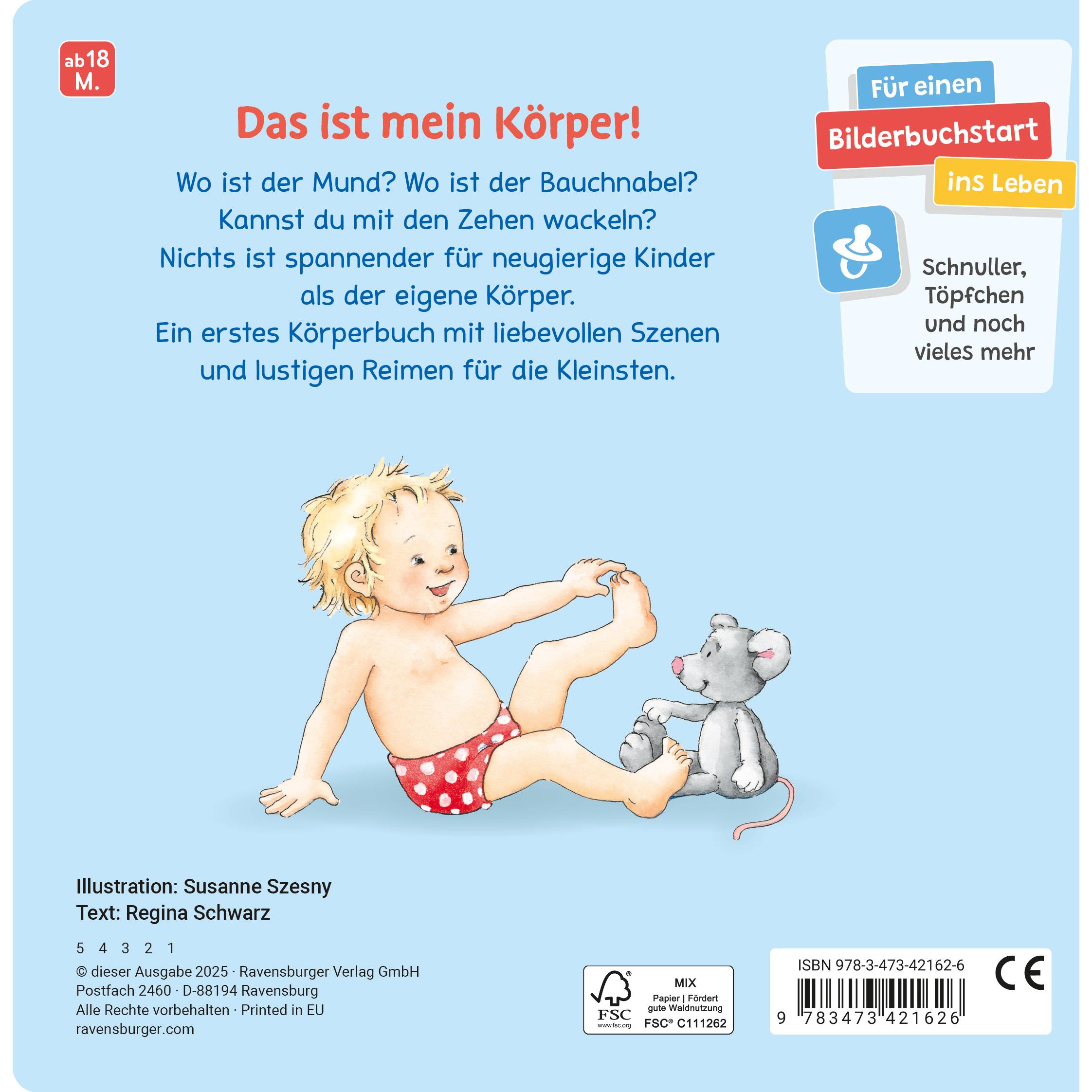 Thumbnail - Ravensburger, Babybücher, Augen, Bauch und Hände. Mein erstes Körperbuch. Allererstes Wissen. Körperteile spielerisch (D...