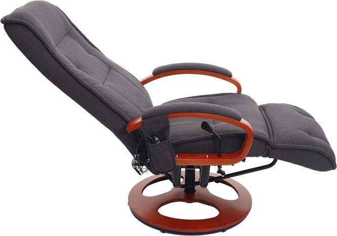 Actual product image Swisshandel24 Relax lounger ARLES II, relax armchair massage armchair, WITH massage fabric/textile - dark grey