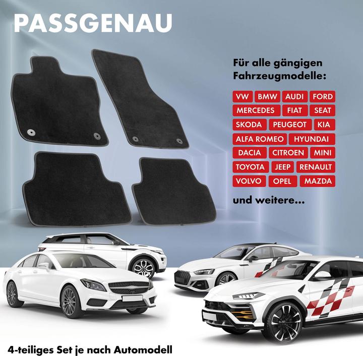 Actual product image Walser Premium floor mats for Audi A1 BJ 08/2010 - today, A1 Sportback BJ 02/2012 - today (2 front mats + 2 rear mats)