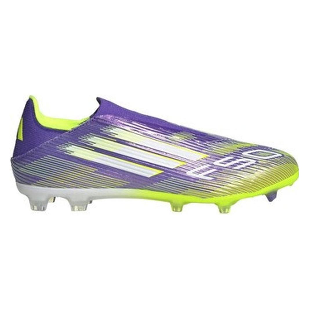 Adidas, Herren, Fussballschuhe, F50 League Sans Lacets Fg/Ag (42 2/3), Weiss, Gelb, Violett