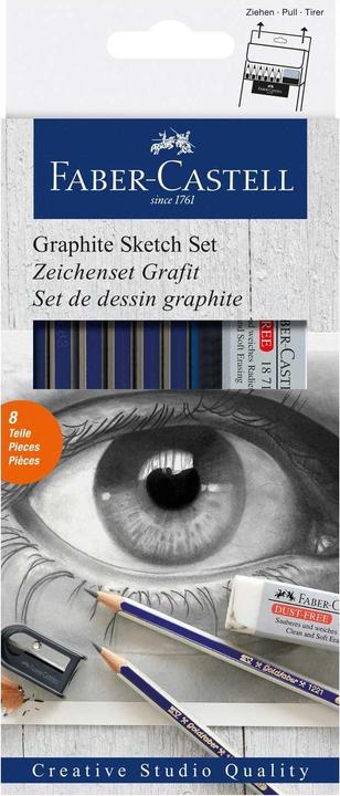 Actual product image Faber-Castell GOLDFABER - pencil drawing set (2B, 2H, 4B, 6B, B, HB, 6x)