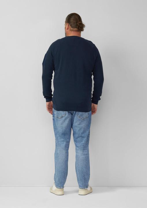 Produktbild s.Oliver Strickpullover Strukturierter Raglanpullover aus Baumwolle mit Ärmeltasche (4XL)