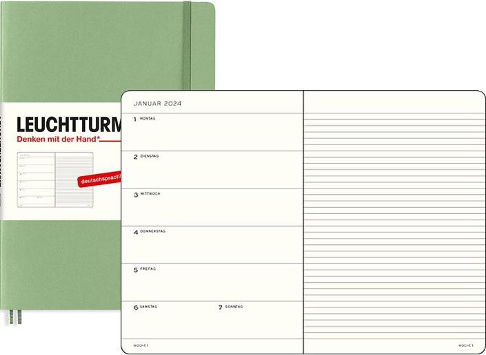 Produktbild Wochenkalender & Notizbuch Medium A5 Salbei 2025