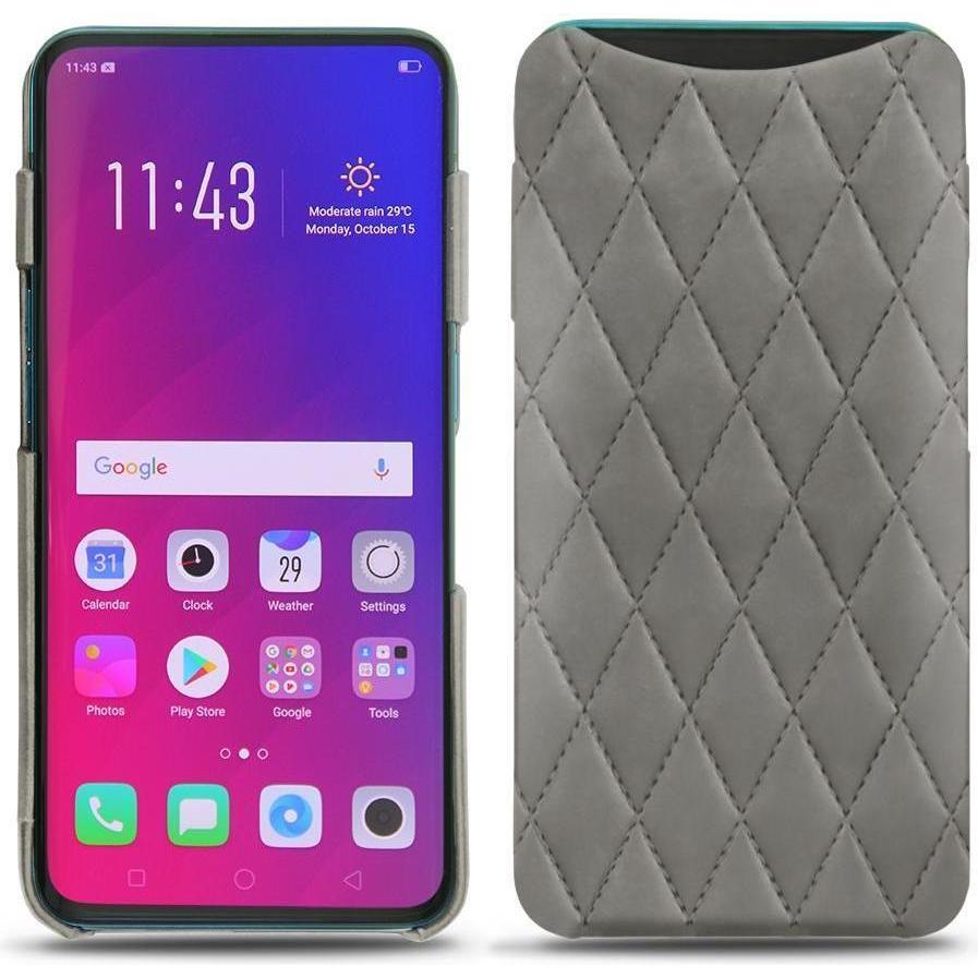 Noreve Lederschutzhülle (Oppo Find X), Smartphone Hülle, Grau