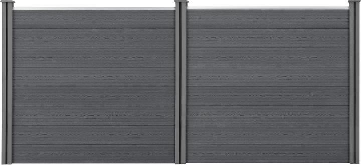 Actual product image neu.holz WPC garden fence 165x314 cm with posts Privacy screen Windbreak Grey