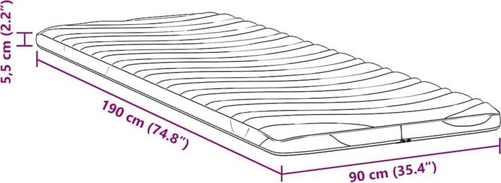 Produktbild vidaXL Matratzenauflage (90 x 190 cm)