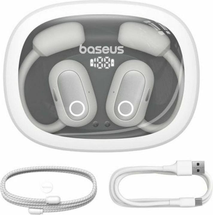 Actual product image Baseus Eli Fit Open- Ear Headset Drahtlose Konnektivität/Musik USB Typ-C Bluetooth Weiss (7.50 h, Wireless)