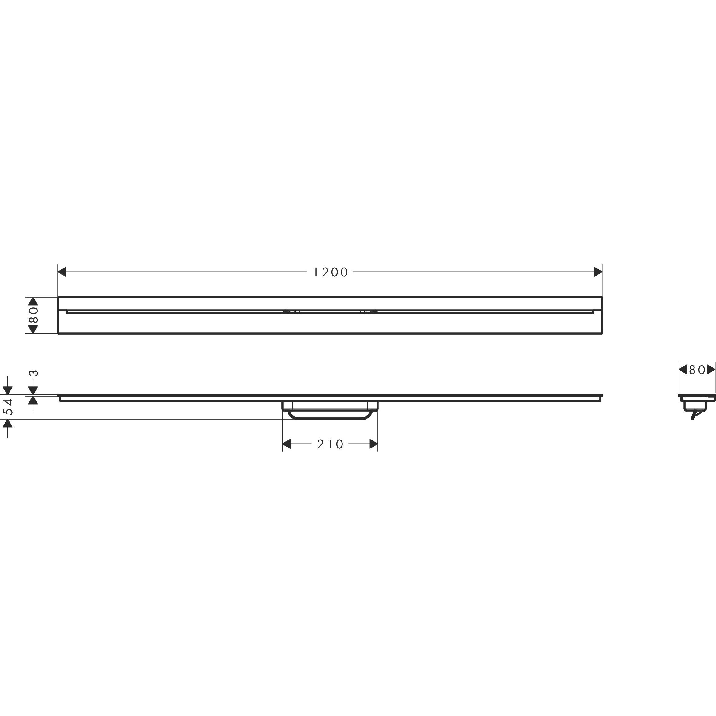 Thumbnail - Axor, Duschrinne, Drain Fertigset Durschrinne, 1200mm, zur Wandmontage, 42529 (1384 mm)