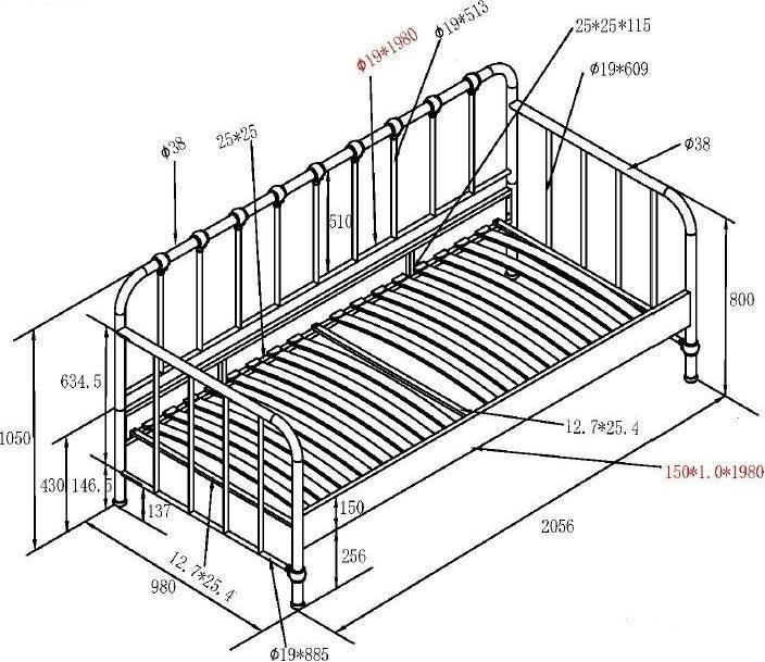 Image du produit Vipack Bronxx Lit Capitain Noir 90X200Cm (90 x 200 cm)