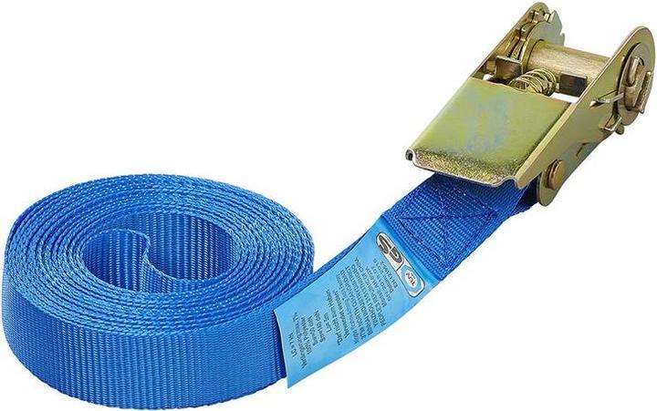 Produktbild ProPlus Spanngurt blau mit Ratsche 5 Meter
