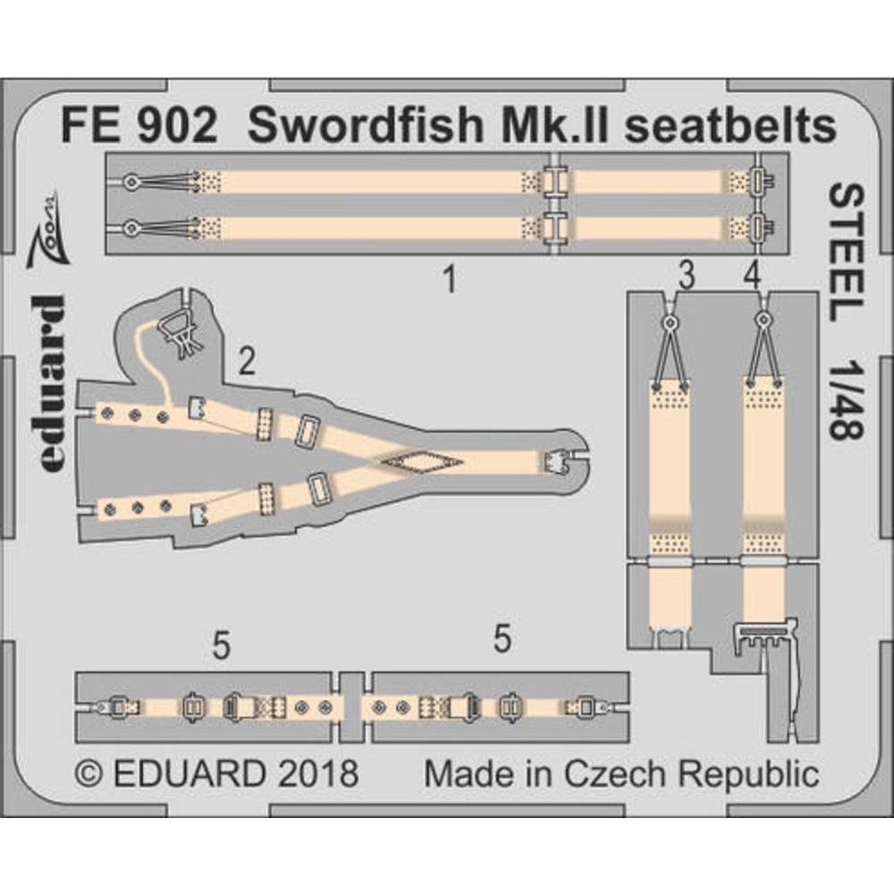 Eduard Swordfish Mk.II seatbelts STEEL f.Tamiya
