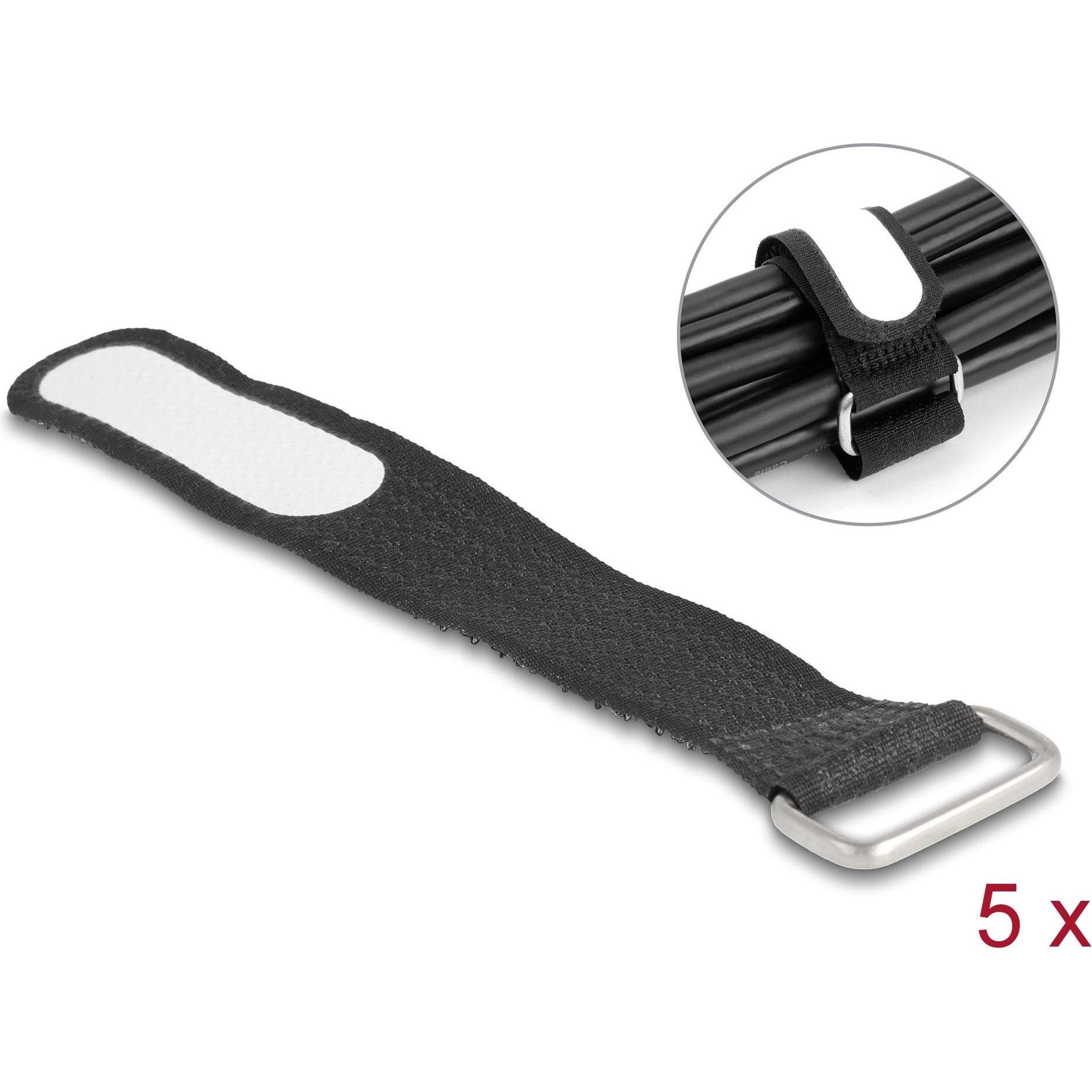 Thumbnail - Delock, Kabelbinder, Klettkabelbinder Schwarz 127 mm x 20 mm 5 Stück (Klettkabelbinder, 127 mm, 5 Stk.)