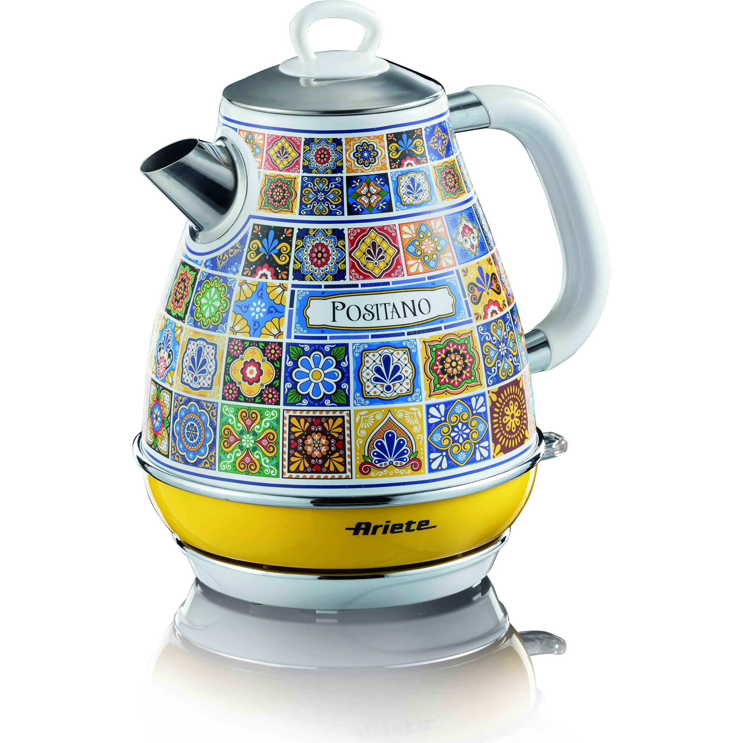 Ariete 2869 Positano waterkoker, Waterkoker, Blauw, Veelkleurig, Geel