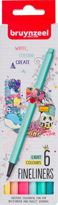 Produktbild Bruynzeel Fineliner Set 6 Farben Licht (6x)