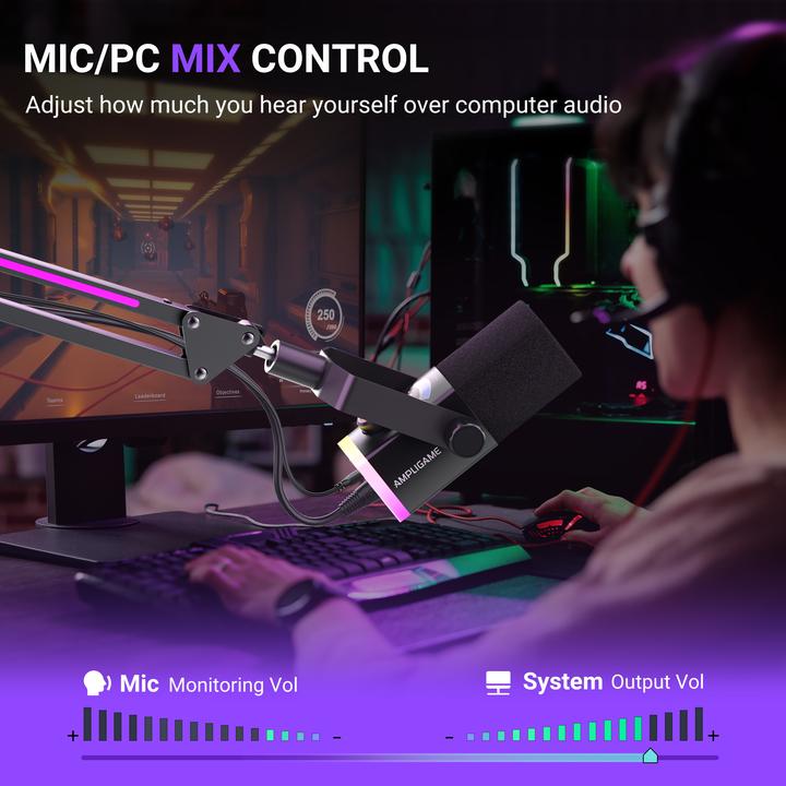 Produktbild Fifine AM8 ProT RGB Gaming Mikrofon inkl. RGB Mikrofonarm