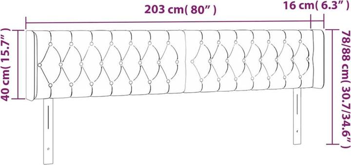 Produktbild vidaXL Kopfteil (203 x 16 x 88 cm)