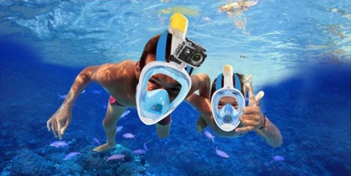 Produktbild Hermex ANKI Schnorchelmaske S/M für GoPro Hero 5 / Session / 4 / 3+ / 3 / 2 / 1 / Xiaomi Yi Action Cam (1, 3, 4, Session, GoPro Hero 5)