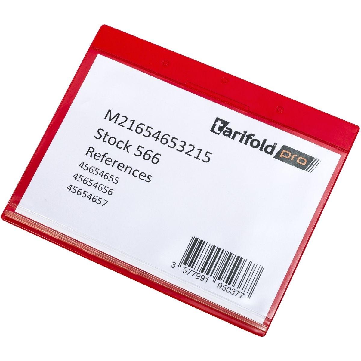 Tarifold, Präsentationstafel, Kennzeichnungshüllen A5quer rot DryZip 2 x 10Stück/Pack (A5)