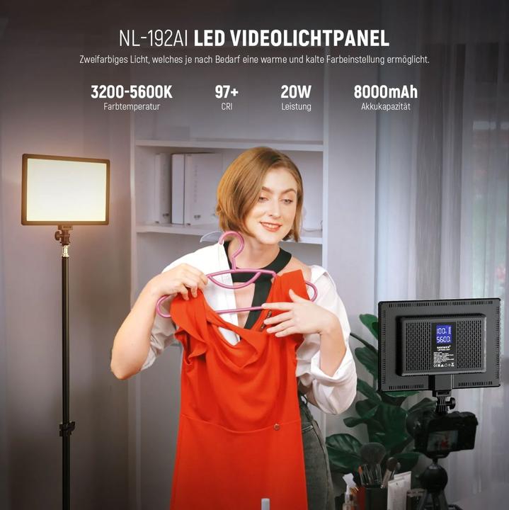 Produktbild Neewer Dauerlicht NL192AI LED Flächenleuchte (Flächenleuchte, Videoleuchte)