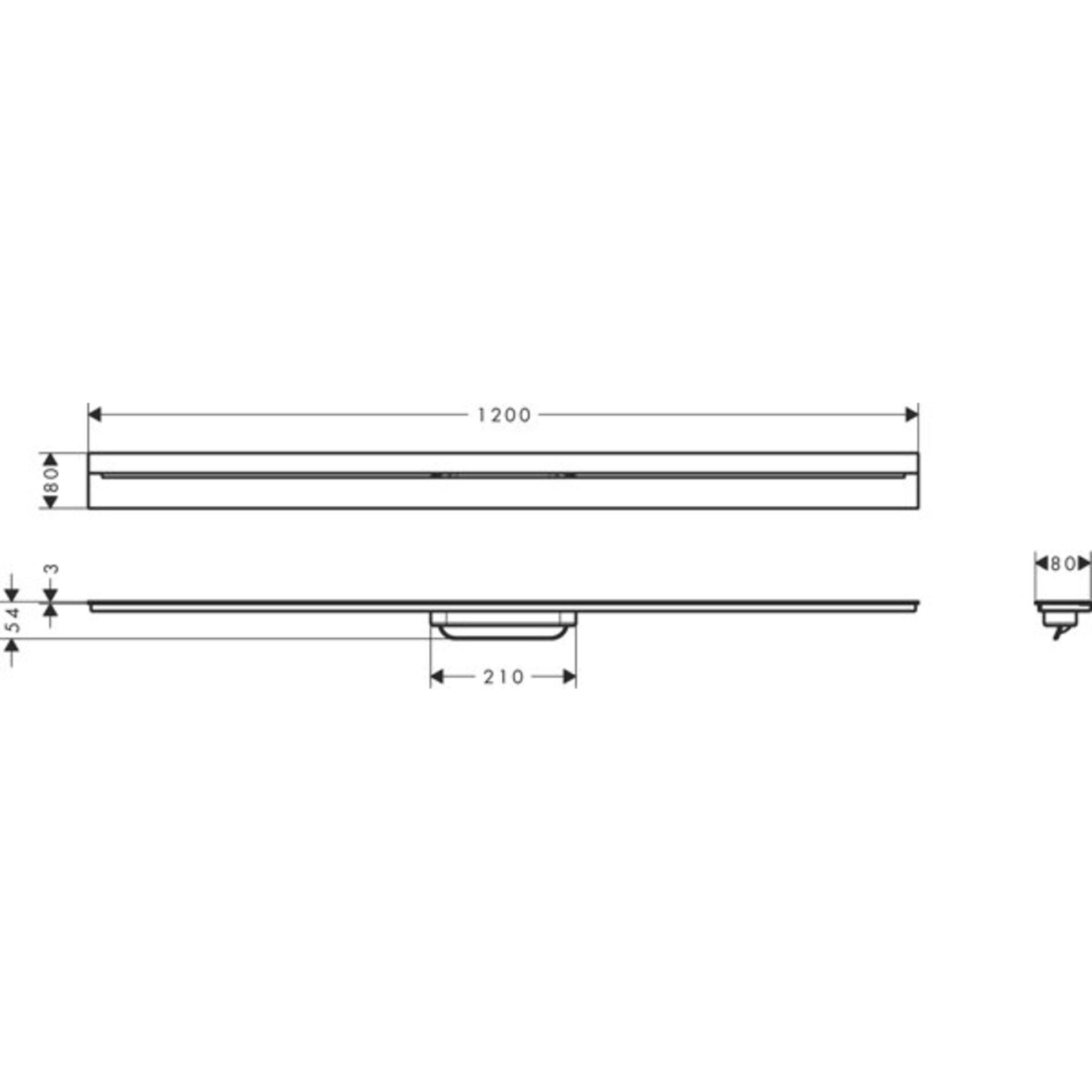 Thumbnail - Axor, Duschrinne, Drain Fertigset Durschrinne, 1200mm, zur Wandmontage, 42529 (1384 mm)