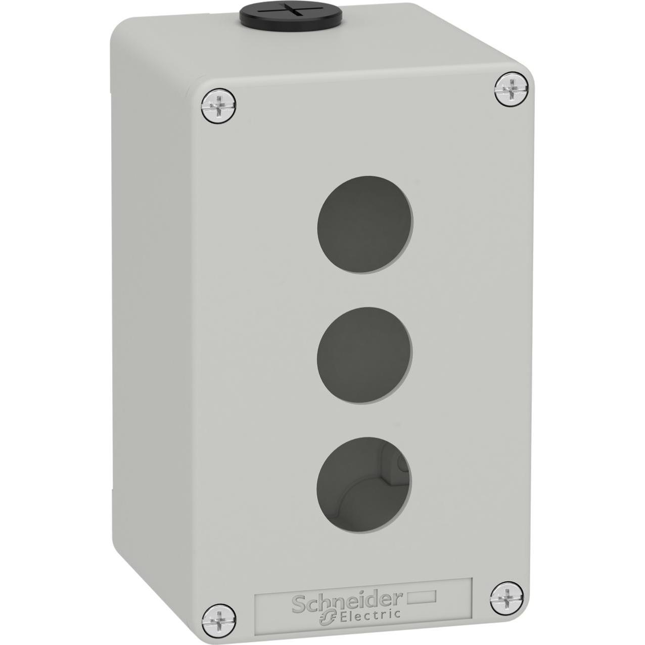 Schneider Electric XAPD2503 Leergehäuse XAP Metall grau für 3x22mm - CSA (Gehäuse), Elektronikzubehör + Gehäuse, Grau