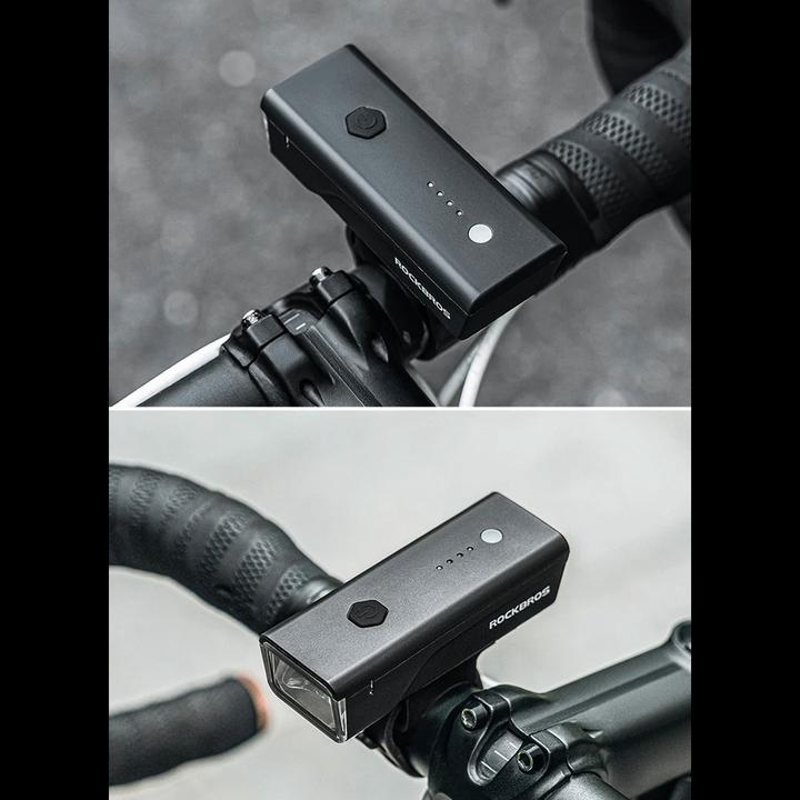 Actual product image Rockbros 24510003001 front bicycle light 260 lm + USB-C - USB-A cable - black (260 lm, 260 lm)
