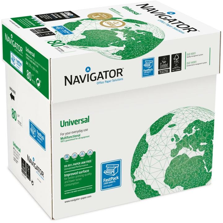 Produktbild Navigator Fischer Papier Kopierpapier Druckerpapier A4 80 g/m², 2500 Stück (80 g/m², A4)