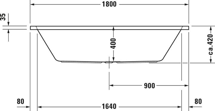 Produktbild Duravit Rechteckbadewanne Krperformbadewanne D-Code 80 x 180 cm wei glatt 700101000000000 (150 l, 180 cm, 80 cm)