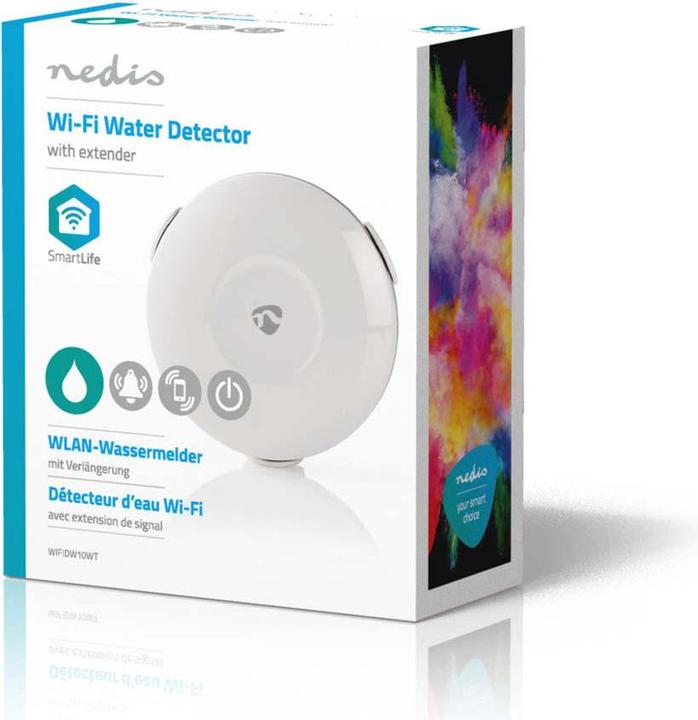 Actual product image Nedis WIFIDW10WT Water Detector Sensor & Alarm System Wired & Wireless