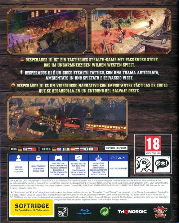 Produktbild THQ Desperados 3 (PS4, DE)