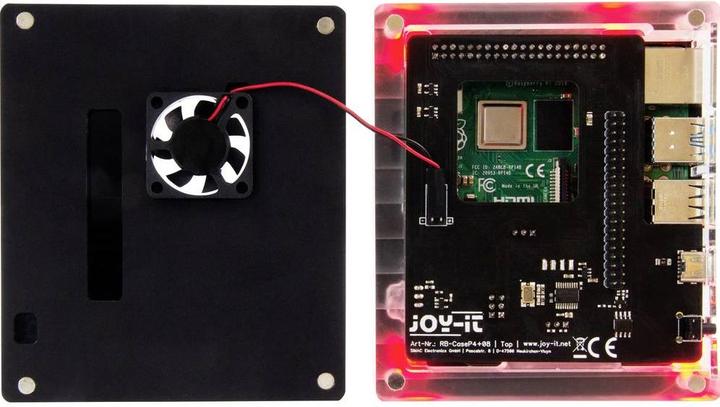 Produktbild Joy-it Joy it SBC Gehäuse Passend für: Raspberry Pi abnehmbare GPIO Abdeckung, inkl. aktiven Kühler, mit