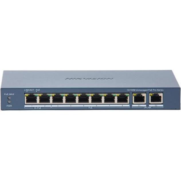 Hikvision 8 Port Fast Ethernet (8 porte), Switch di rete, Blu
