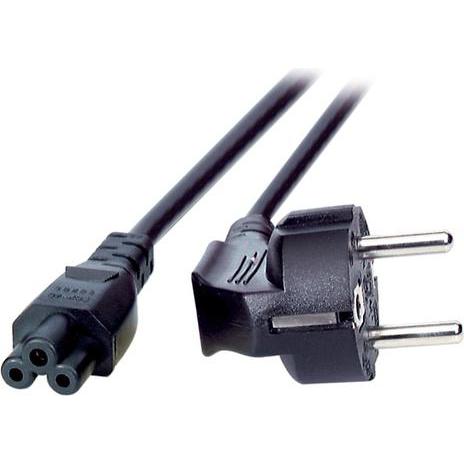 EFB Elektronik Netzleitung CEE 7/7 90°-C5 180°,schwarz, 5 m, 3 x 0.75 mm², 2.5 A / 250 V VDE geprüft (5 m), Stromkabel