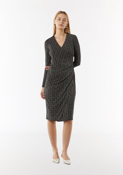Image du produit Comma Kleid Gemustertes Midi-Kleid in Wickeloptik (46)
