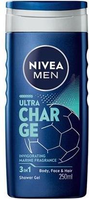 NIVEA MEN Shower gel for men Ultra Charge (Shower Gel) 250 ml (250 ml)