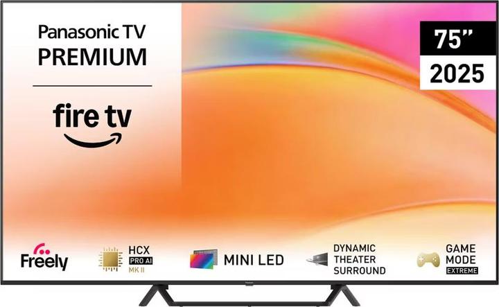 Actual product image Panasonic TV-75W95BEG 189cm 75" 4K MiniLED 144 Hz Smart TV Fernseher FireTV (75", LCD, 4K, 2025)