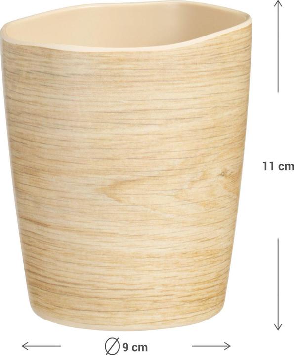 Excellent Houseware Bruchfester Melaminbecher in Holzoptik-Design, 9 x 11 (450 ml)