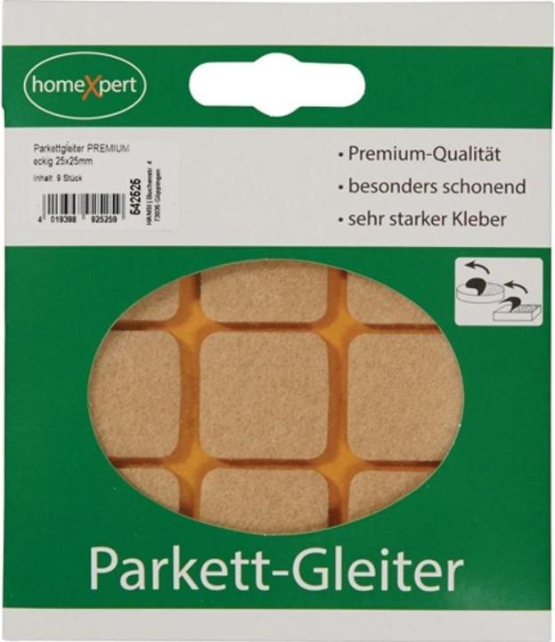 Hansi-Siebert Scivoli per parquet Premium 25 x 25 mm in feltro naturale angolare autoadesivo (Alianti in feltro, 9 Pezzo/i)