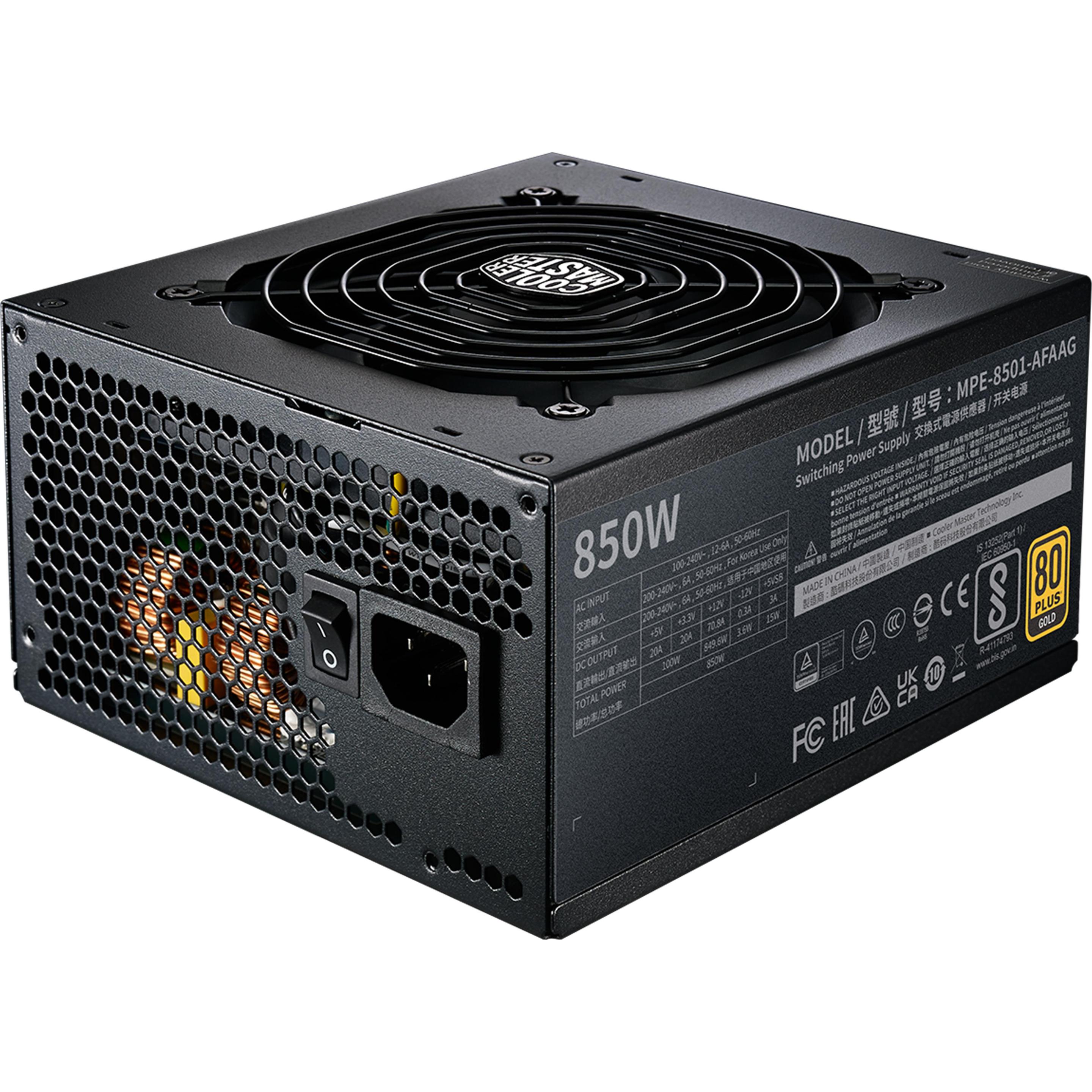 Thumbnail - Cooler Master Netzteil MWE V2 3.0 Ready (850 W), PC Netzteil, Schwarz