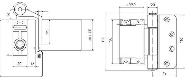 Actual product image Sassba Easy 3D-030 / 3DC-030 door hinges
