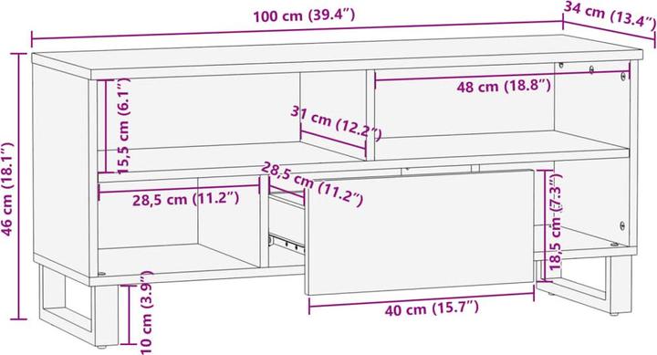 Immagine prodotto vidaXL TV-Schrank (100 x 34 x 46 cm)